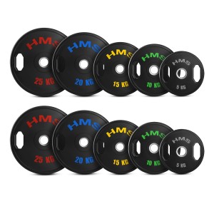 TOG ZESTAW TALERZY OLIMPIJSKICH OGUMOWANYCH 2 x 5 - 25 KG (150 KG) HMS