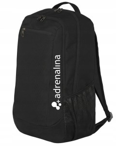 Plecak Miejski Sportowy +Adrenalina Dwukomorowy Czarny 32x20x48cm