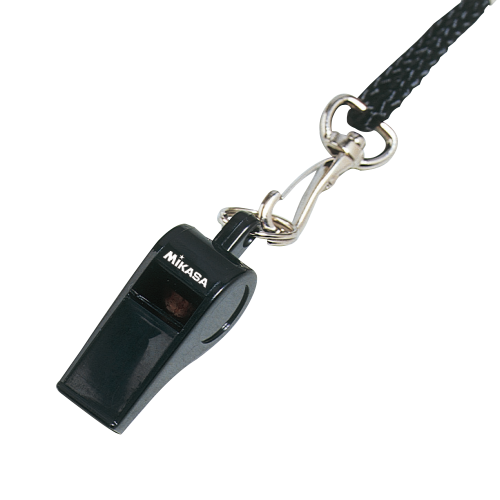 Whistle Mikasa WH-2-BK black with lanyard