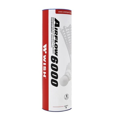Lotki nylonowe do badmintona WISH Airflow 6000 S-320 - 6 sztuk