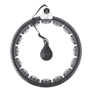 HHW06 HULA HOP BLACK Z WYPUSTKAMI I OBCIĄŻNIKIEM + LICZNIK HMS