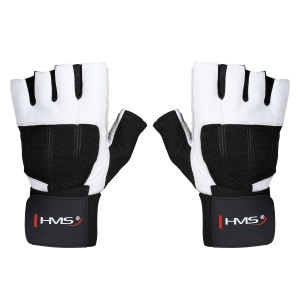 RST04 WHITE-BLACK ROZM. S RĘKAWICE NA SIŁOWNIĘ HMS